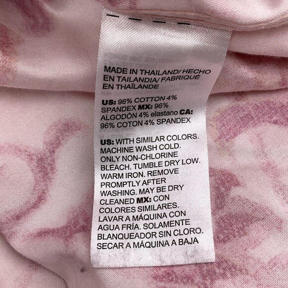 Chicos Blouse Women 4 20 2XLarge Pink Red Floral Classic No Iron Cotton Stretch - Picture 7 of 14